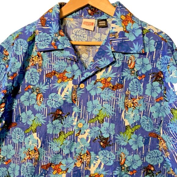 Marvel Avengers Hawaiian Camp Collared Shirt L - Picture 3 of 7